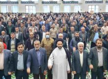 تجمع نمازگزاران چرامی در محکومیت از جنایت رژیم صهیونیستی در غزه و حمله آمریکا به یمن